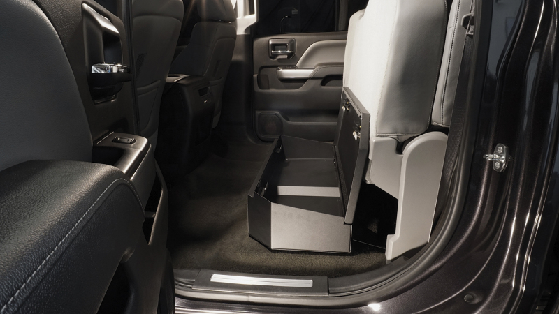 GMC Sierra 1500 Underseat Lockbox - Rear 60% Bench Seat - Tuffy Products - 2/3 Length with Keyed Lock - Black - `07-`19